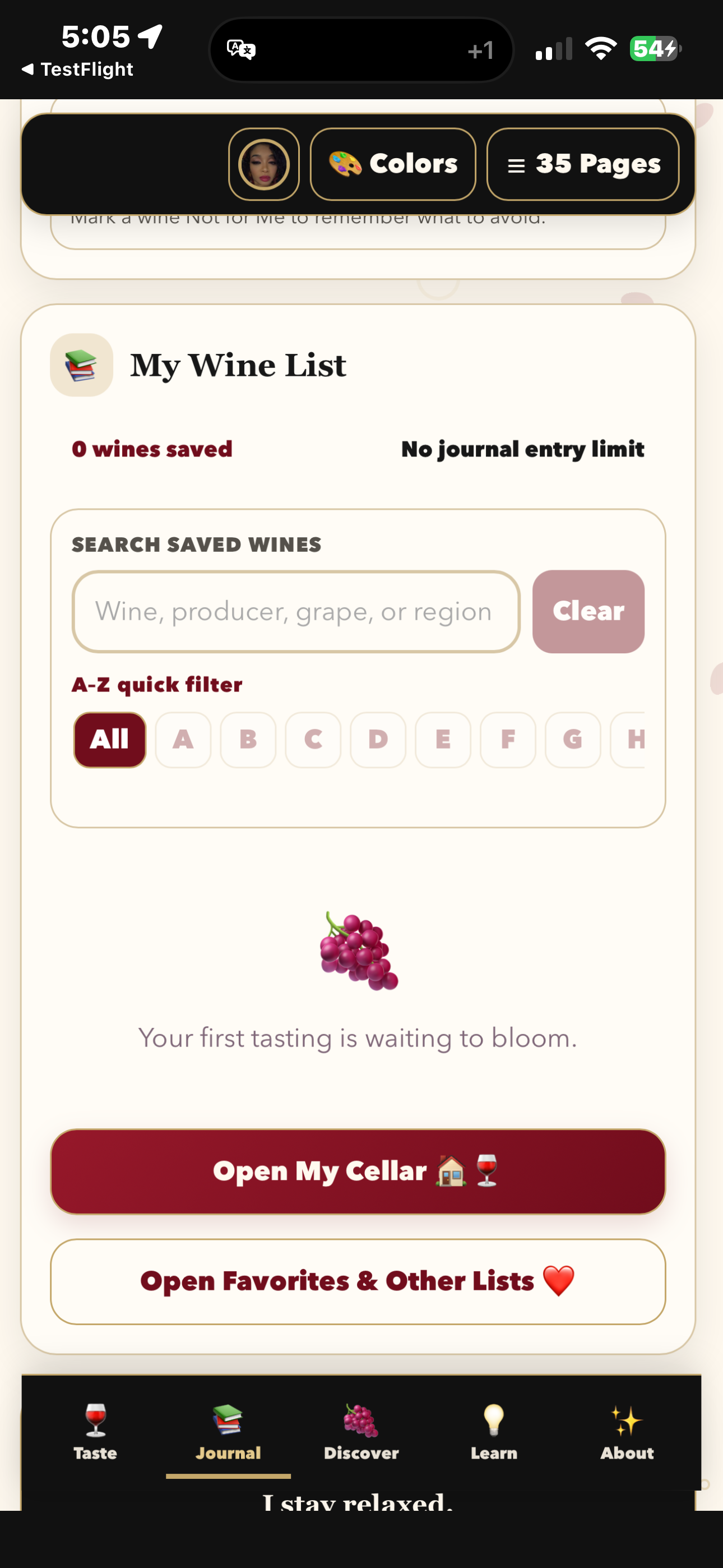 Your wine journal in The Wine Journal